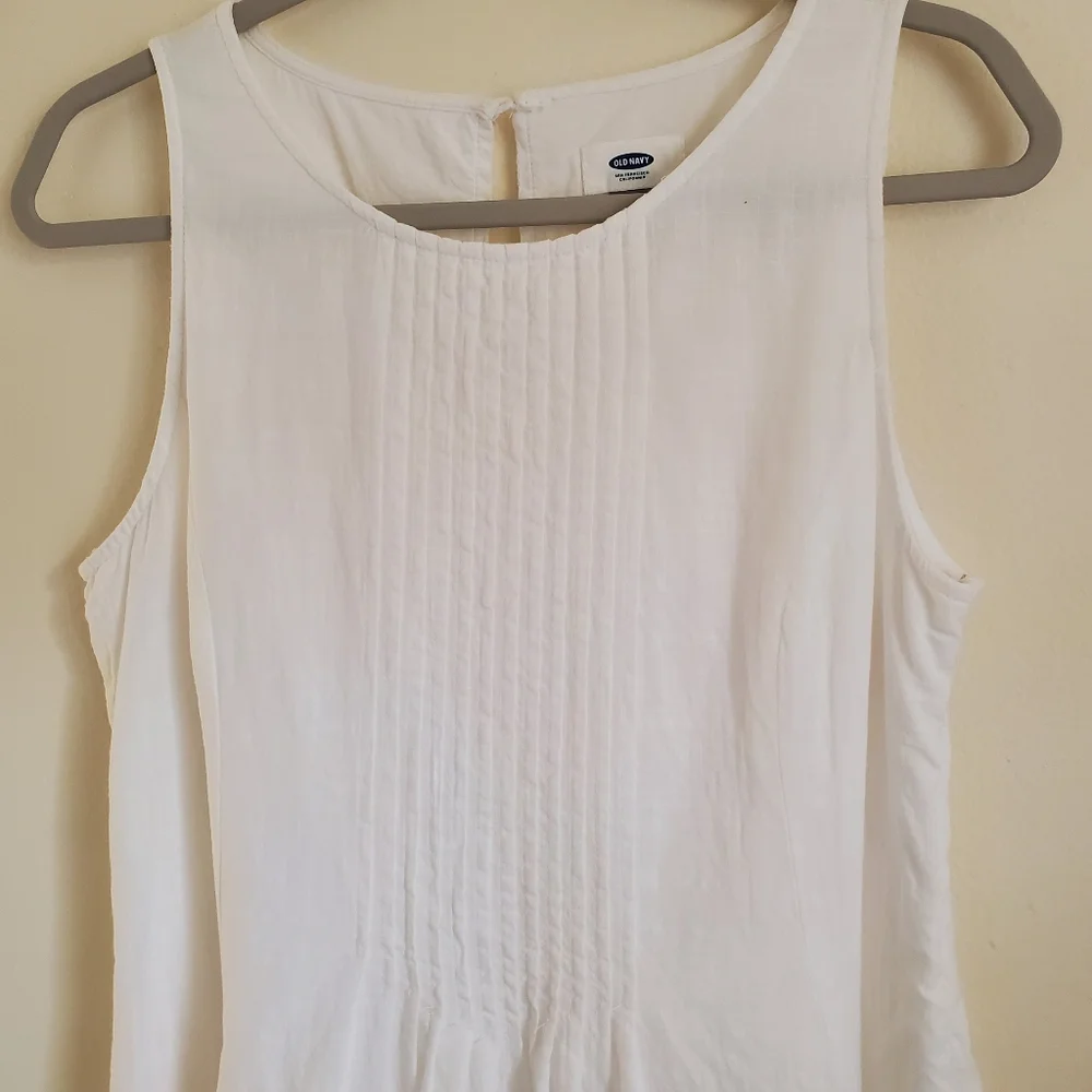 Old Navy White 100% Cotton Trapeze Dress - Picture 3 of 11